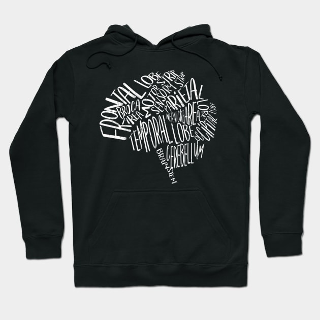 Brain Typography Rn Nurse Neurologist Hoodie by SnugFarm